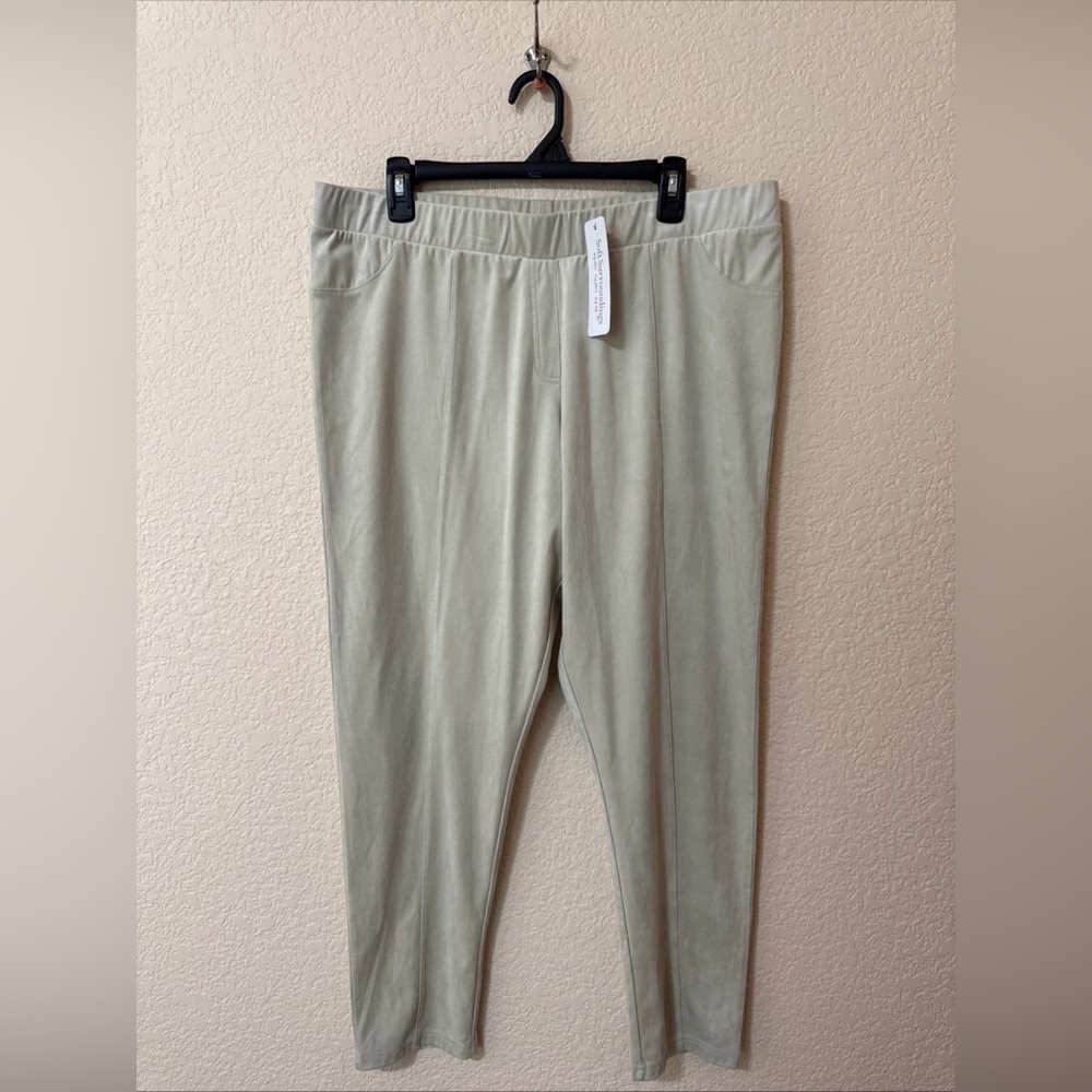 NWT Soft Surroundings Stretch Faux Suede Pants Ultimate Softness Leggings Sz PXL